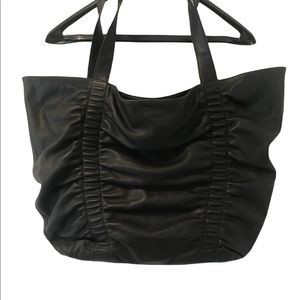 DKNY pebble leather scrunched tote.